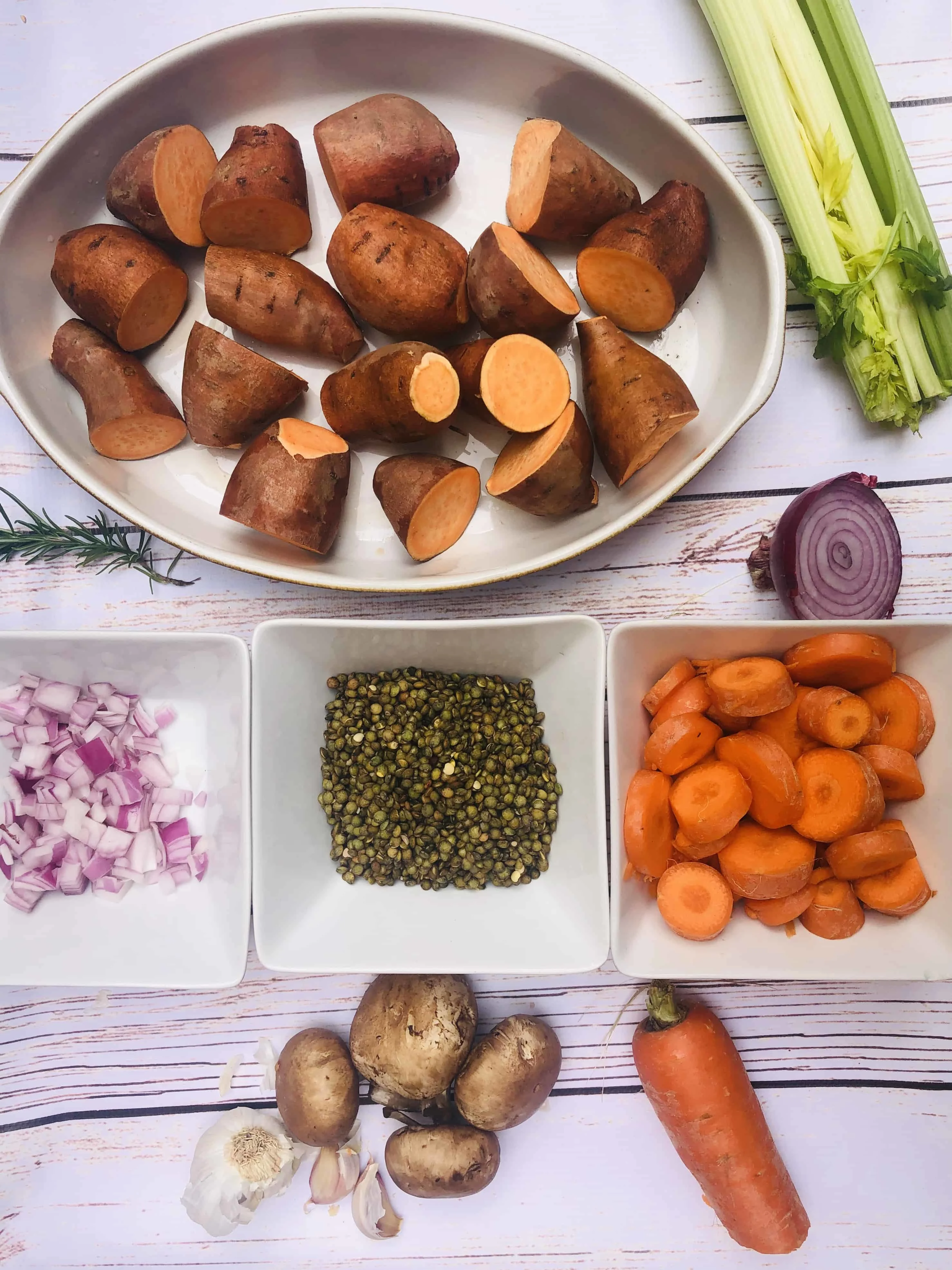 Vegan Lentil Bake Ingredients