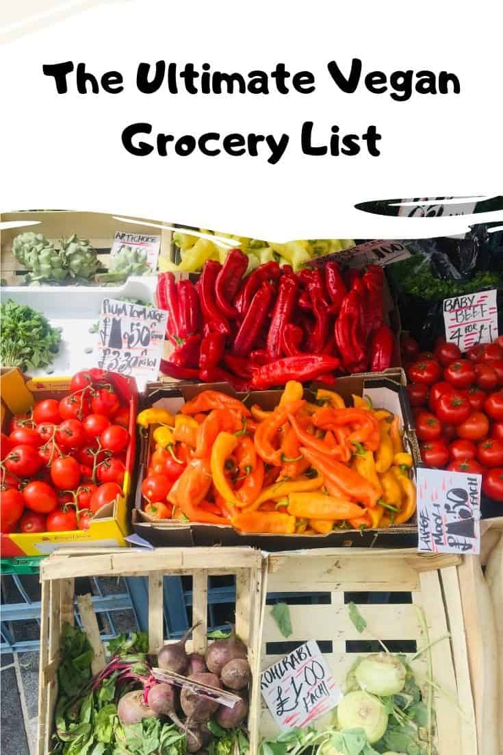 Vegan meal plan and Grocery List