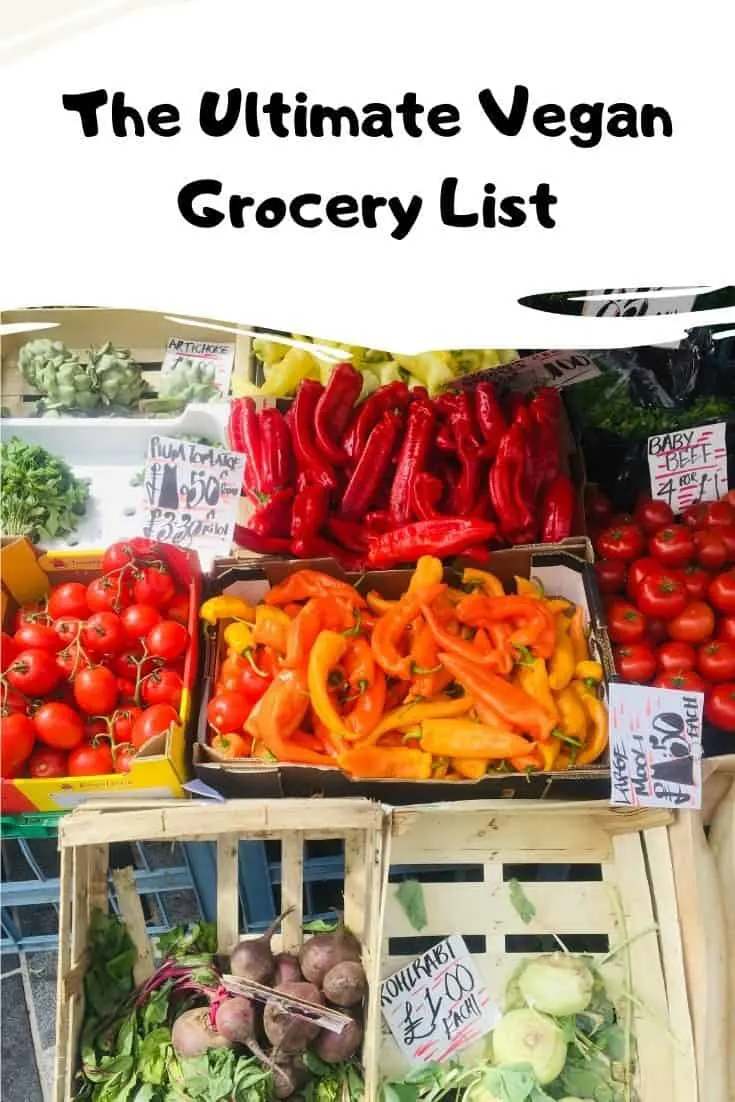 Vegan meal plan and Grocery List