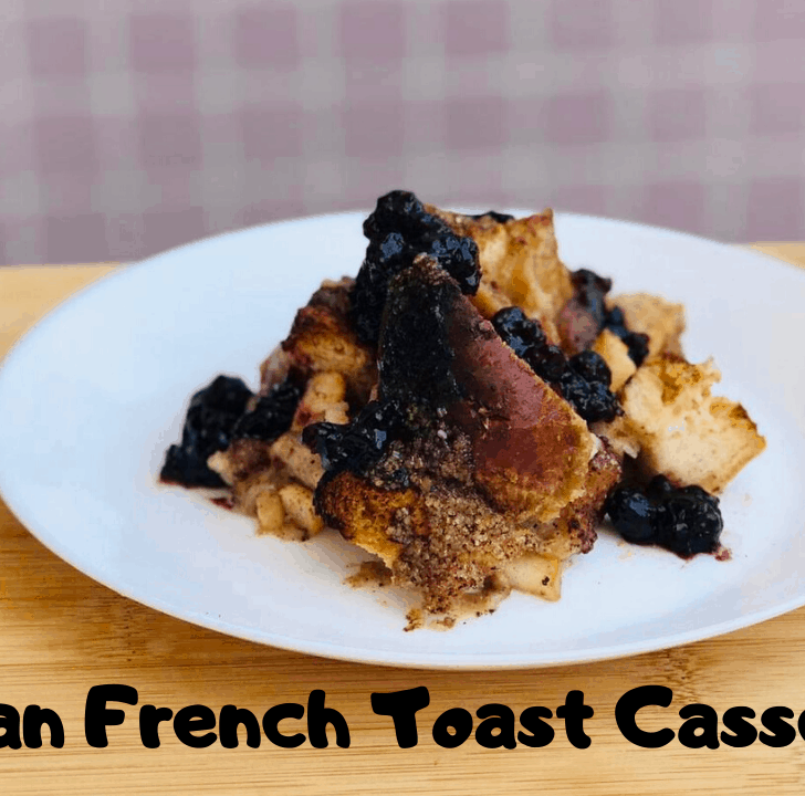 The Best Vegan French Toast Casserole | Apple and Cinnamon Flavor