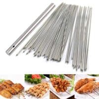 Barbecue Skewers, 100 PCS Stainless Steel Barbecue Skewer BBQ Needle Sticks with Holder for Outings Cooking Tools