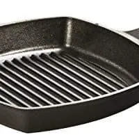 Lodge 10.5 Inch Square Cast Iron Grill Pan. Pre-seasoned Grill Pan with Easy Grease Draining for Grilling Bacon, Steak, and Meats.