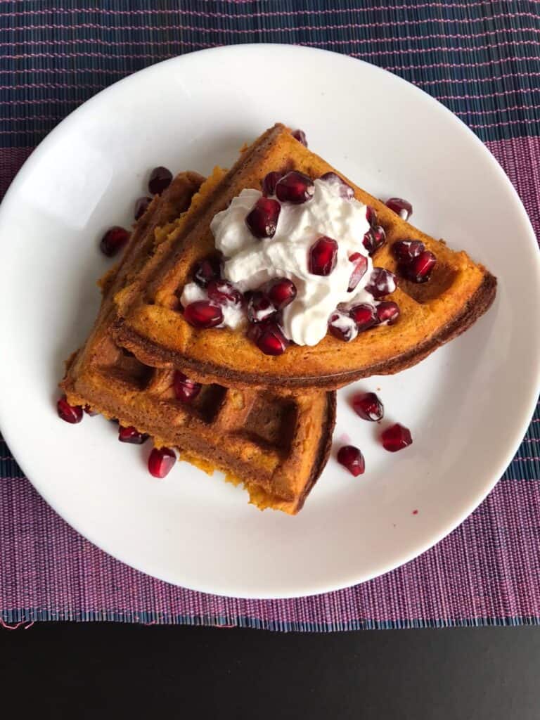 Vegetarian waffles - sweet potato waffle recipe