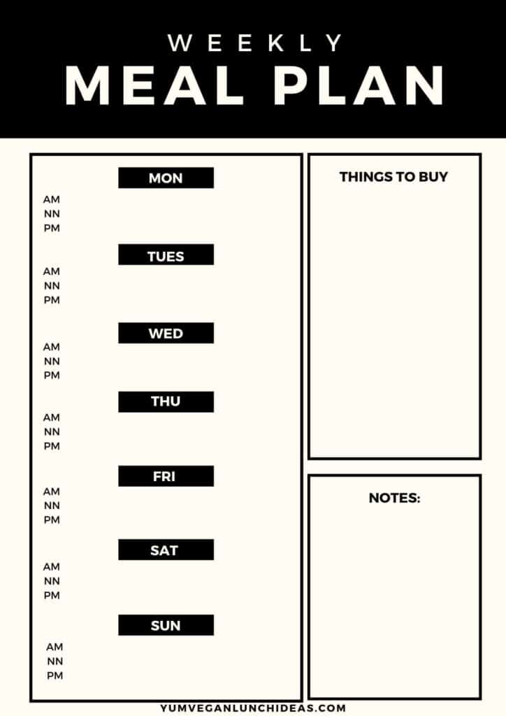 vegan meal planner