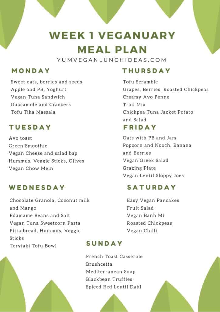 Veganuary Meal Plan Week One Vegan Meal Plan   WEEK 1 Veganuary Meal Plan 2 724x1024 