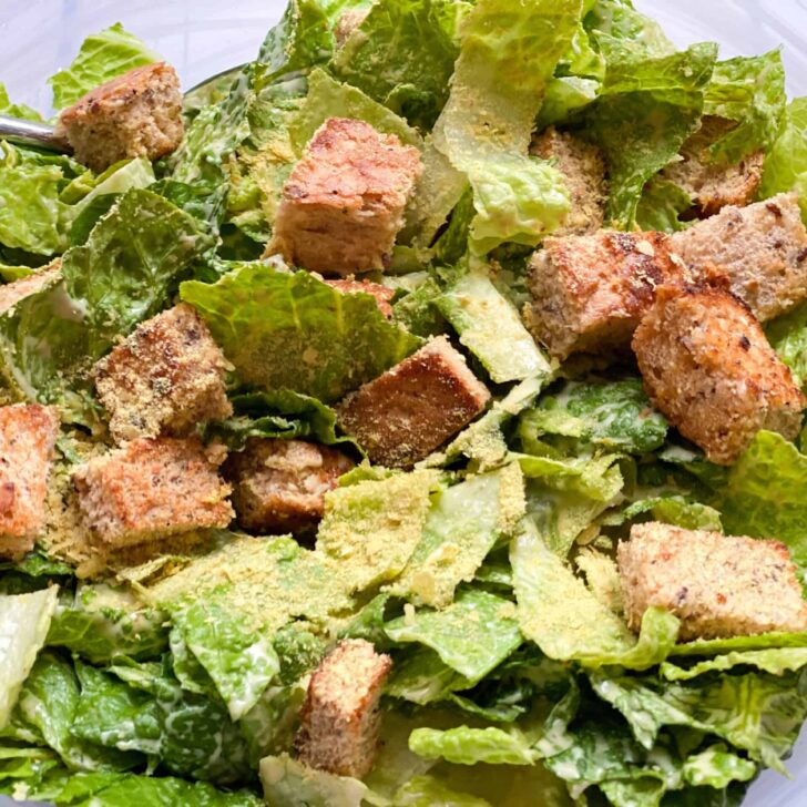 Crowd Pleasing Vegan Caesar Salad Recipe
