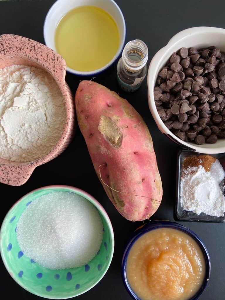 vegan sweet potato muffins ingredients (1)