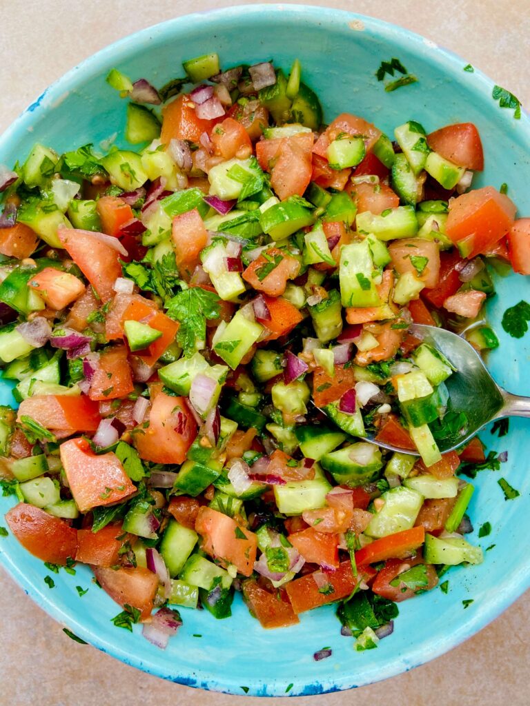 Easy Israeli Salad Recipe (Jerusalem Salad) - Yum Vegan Blog