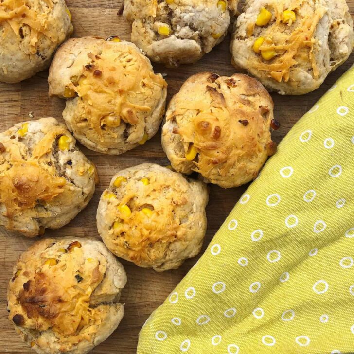 Easy Vegan Cheese Scones with Sweetcorn | Dairy Free Cheese Scones