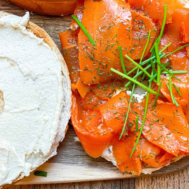 The Best Vegan Bagel Sandwich With Vegan Lox & Cashew Cream Cheese