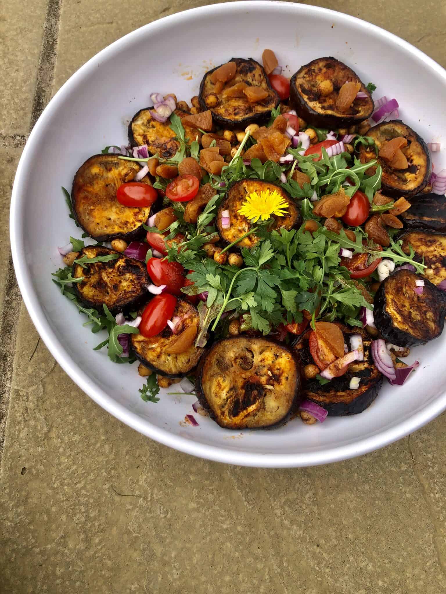 BBQ Moroccan Eggplant Salad | BBQ Eggplant Recipe