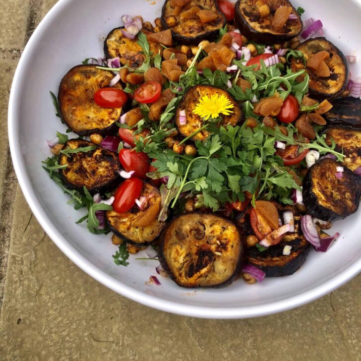 BBQ Moroccan Eggplant Salad | BBQ Eggplant Recipe