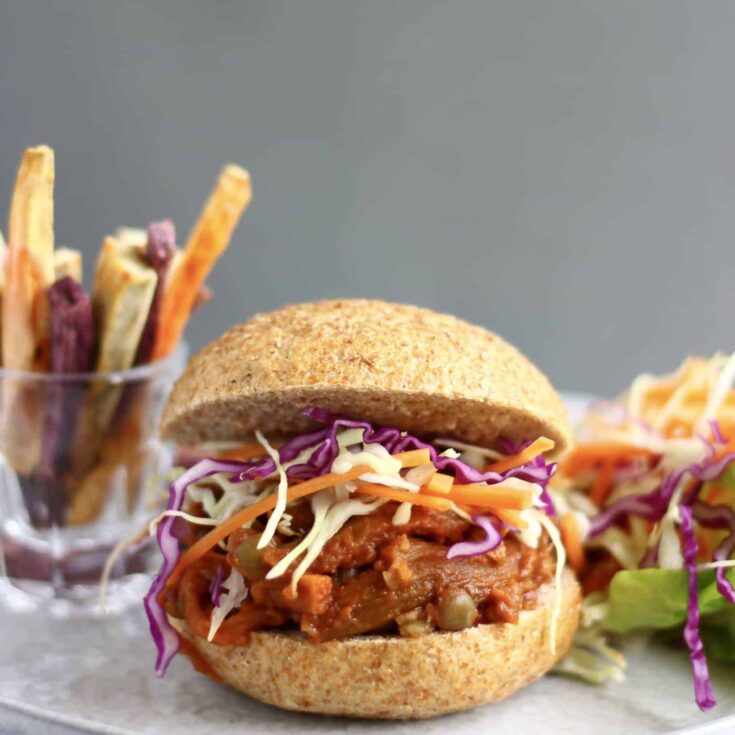 Image for Vegan Eggplant Pulled Pork Burger (GF)