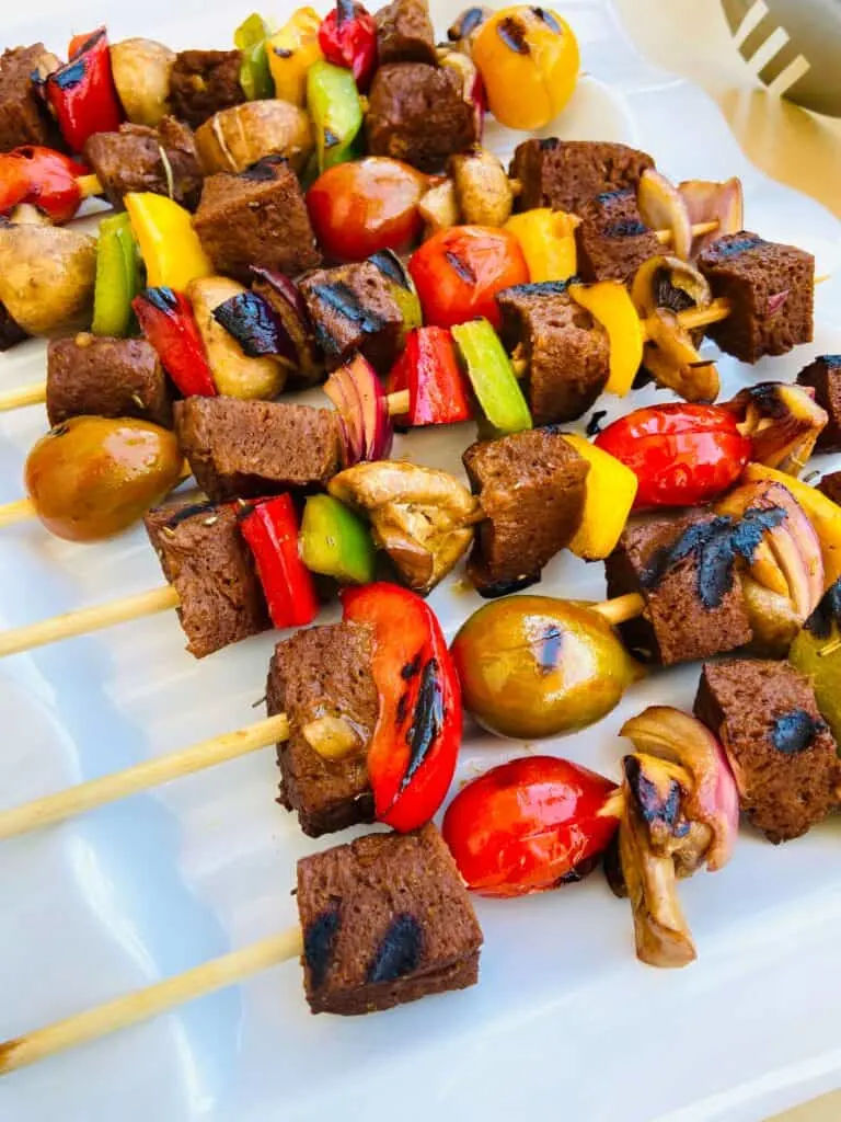 seitan vegan recipe - vegan kebabs