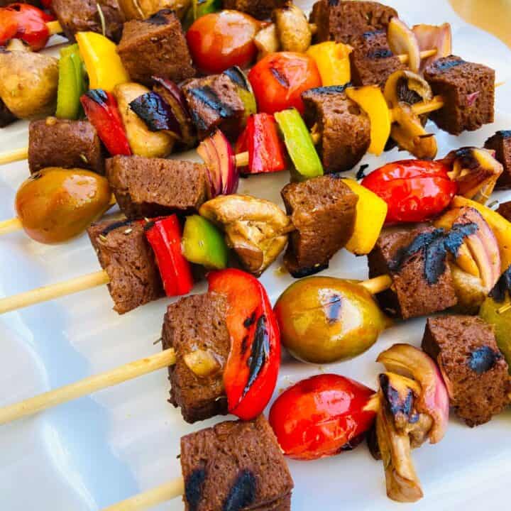 Vegan shop kebab skewers