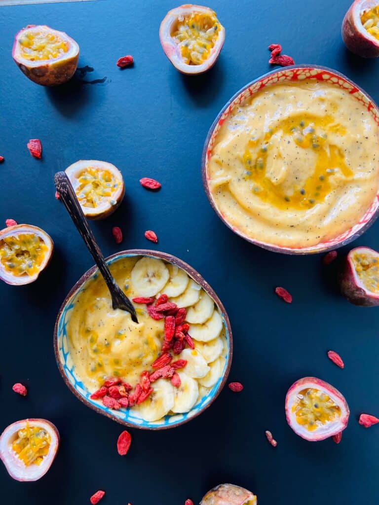 Passion Fruit Papaya Smoothie Bowl - Yum Vegan Blog