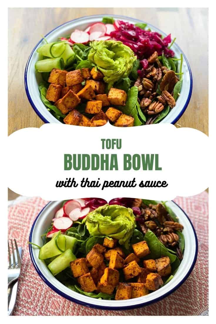 Delicious Tofu Buddha Bowl With Thai Peanut Sauce Vegan Lunch Ideas!