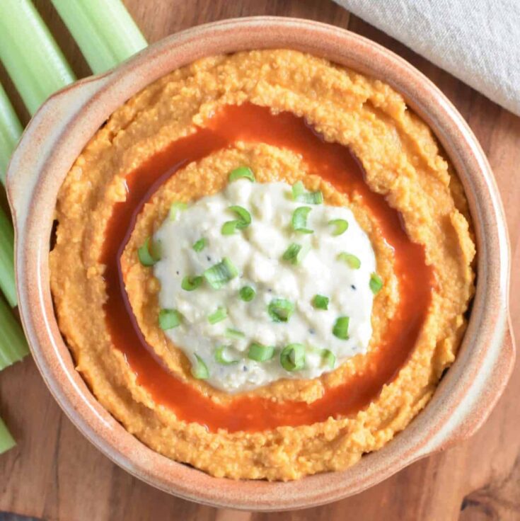 Image for Creamy Vegan Buffalo Blue Cheese Hummus