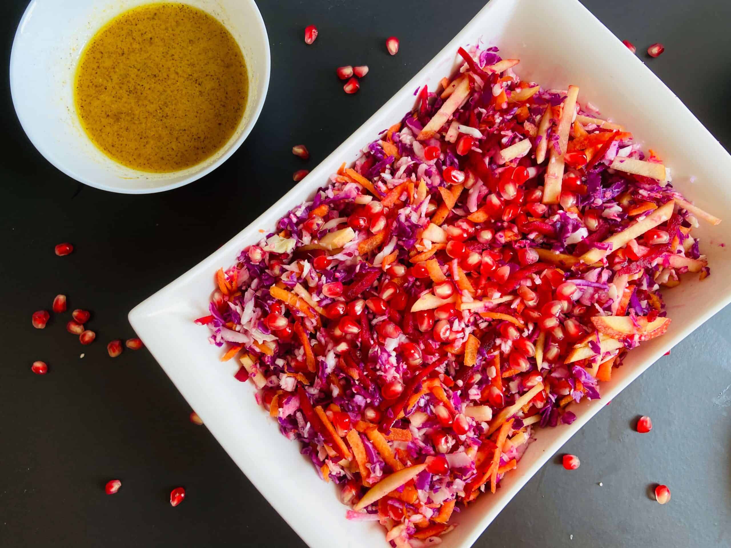 Colorful Pomegranate Coleslaw