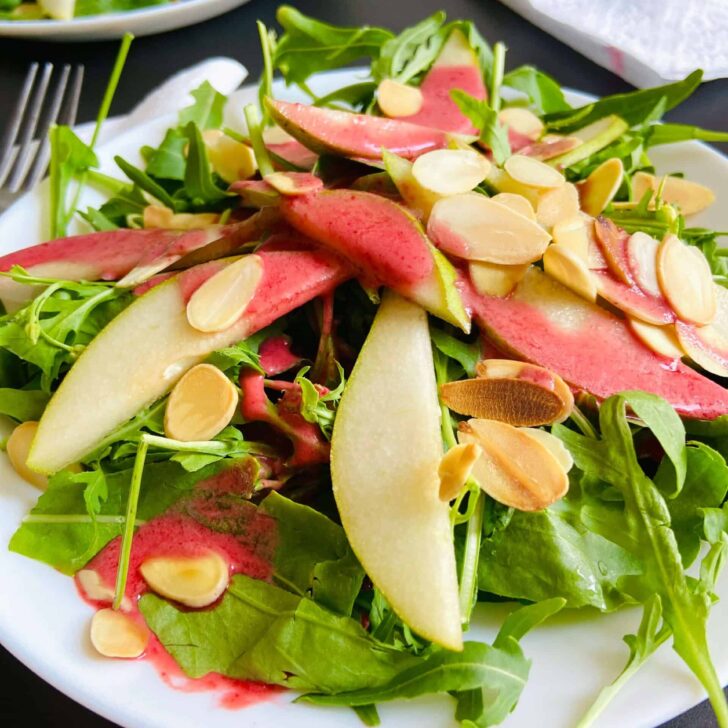 Rocket and Pear Salad with Sweet Cherry Vinaigrette