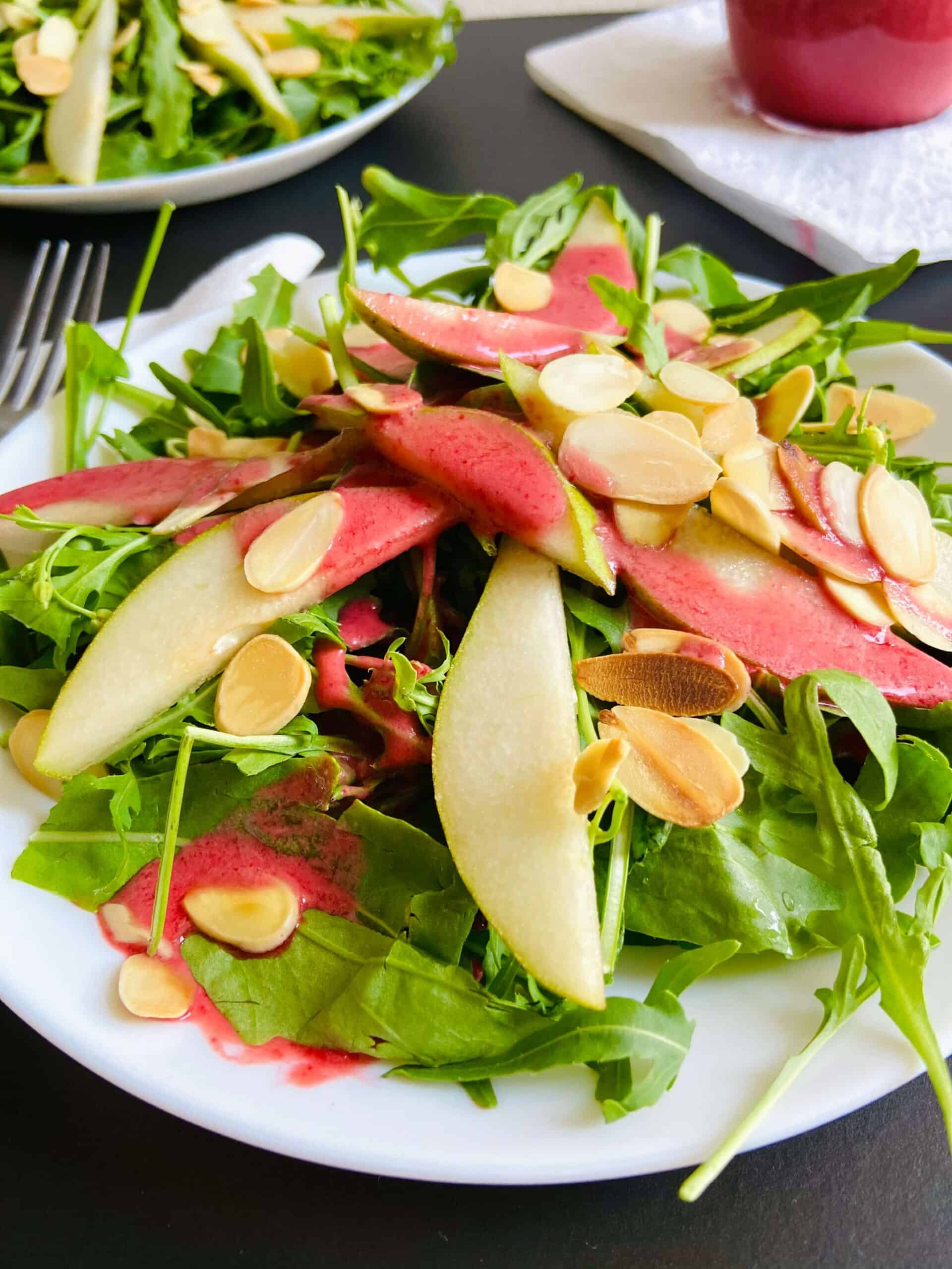 Rocket and Pear Salad with Sweet Cherry Vinaigrette