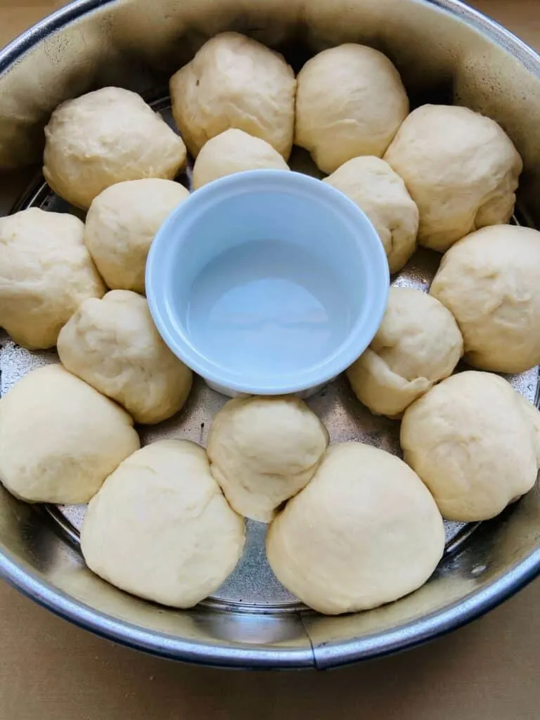 vegan dinner rolls before baking