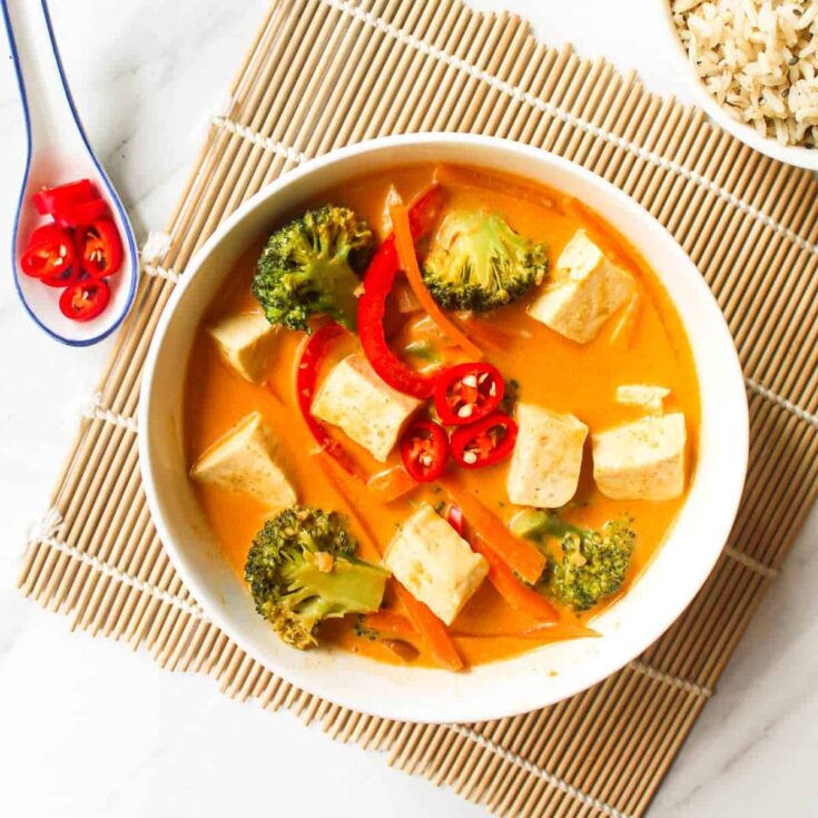 Image for Vegan Thai Red Curry with Tofu and Veggies &ndash; my plantiful cooking