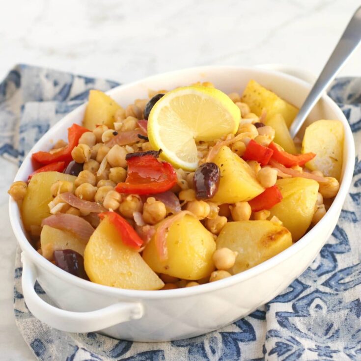 Image for Greek Lemon Roasted Potatoes with Chickpeas
