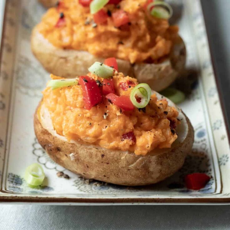 Image for Vegan Pimento Cheese Twice Baked Potatoes