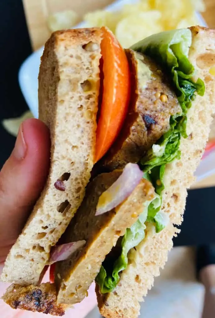 vegan salami sandwich