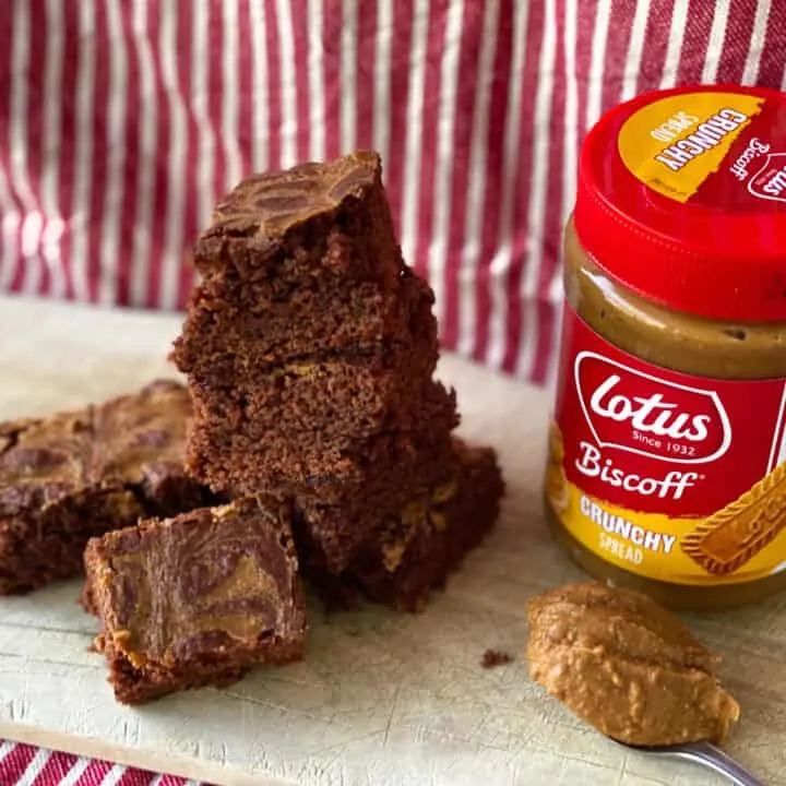 Vegan Biscoff Brownies Recipe | Vegan Lotus Brownies