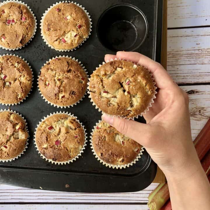 buckwheat rhubarb muffins