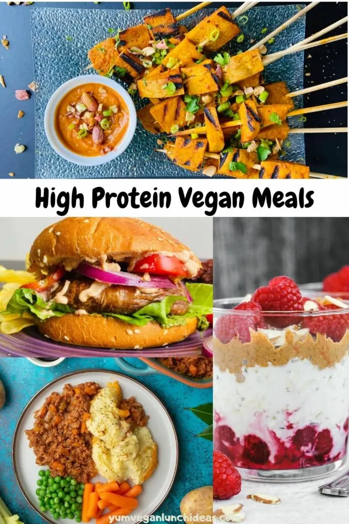 high protein vegan meals pin 2