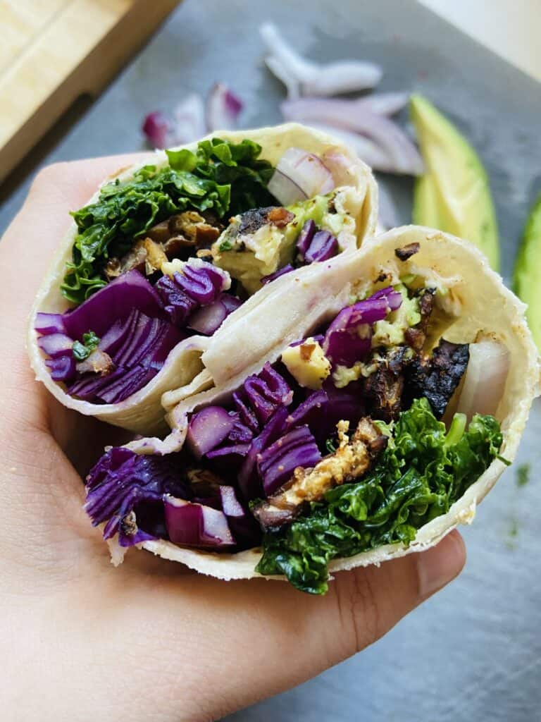 marinated tempeh wrap