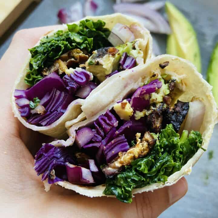 marinated tempeh wrap