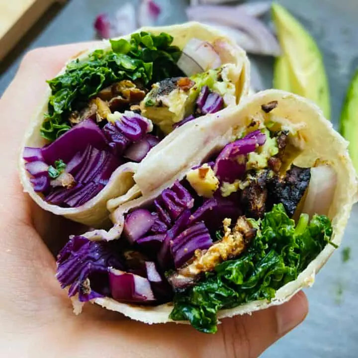 marinated tempeh wrap