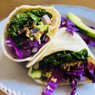 miso tempeh wrap on a plate