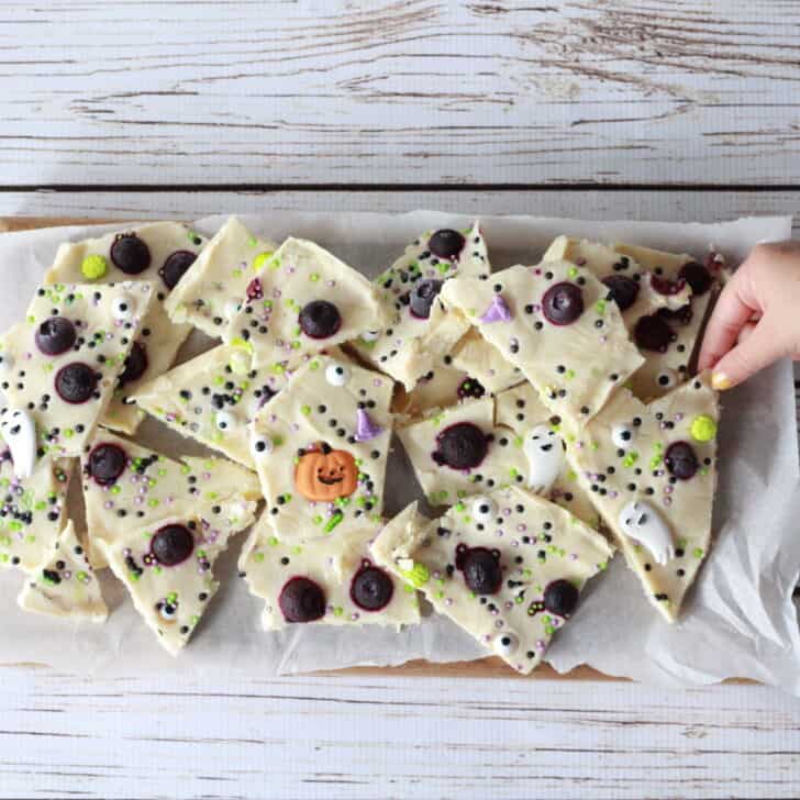 Super Creepy Halloween Vegan Yogurt Bark
